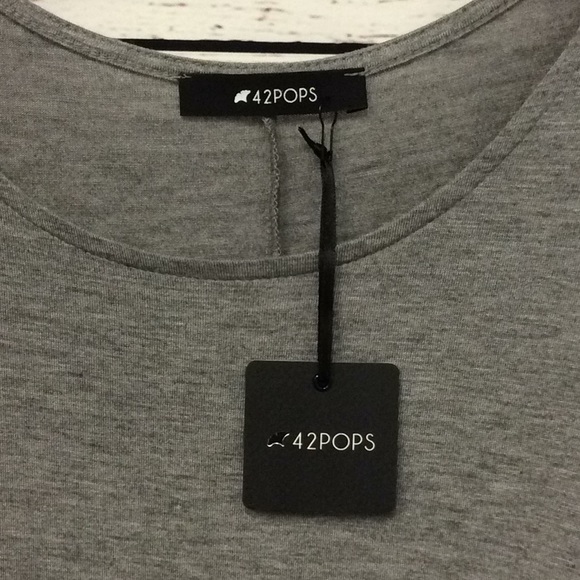 42 Pops light gray short sleeve knit trapeze dress - Picture 3 of 4